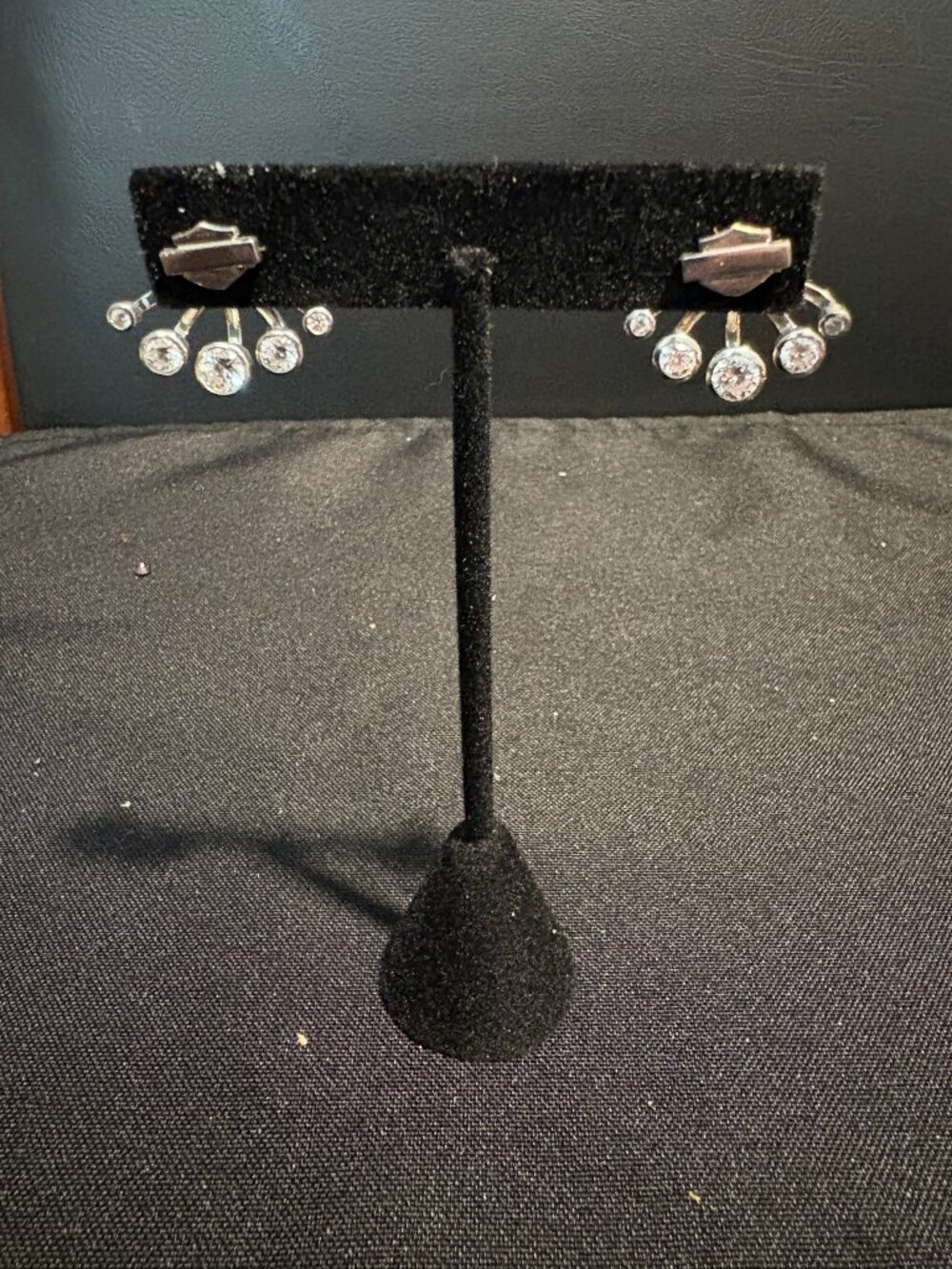 HARLEY DAVIDSON BLING BAR & SHIELD POST EARRINGS